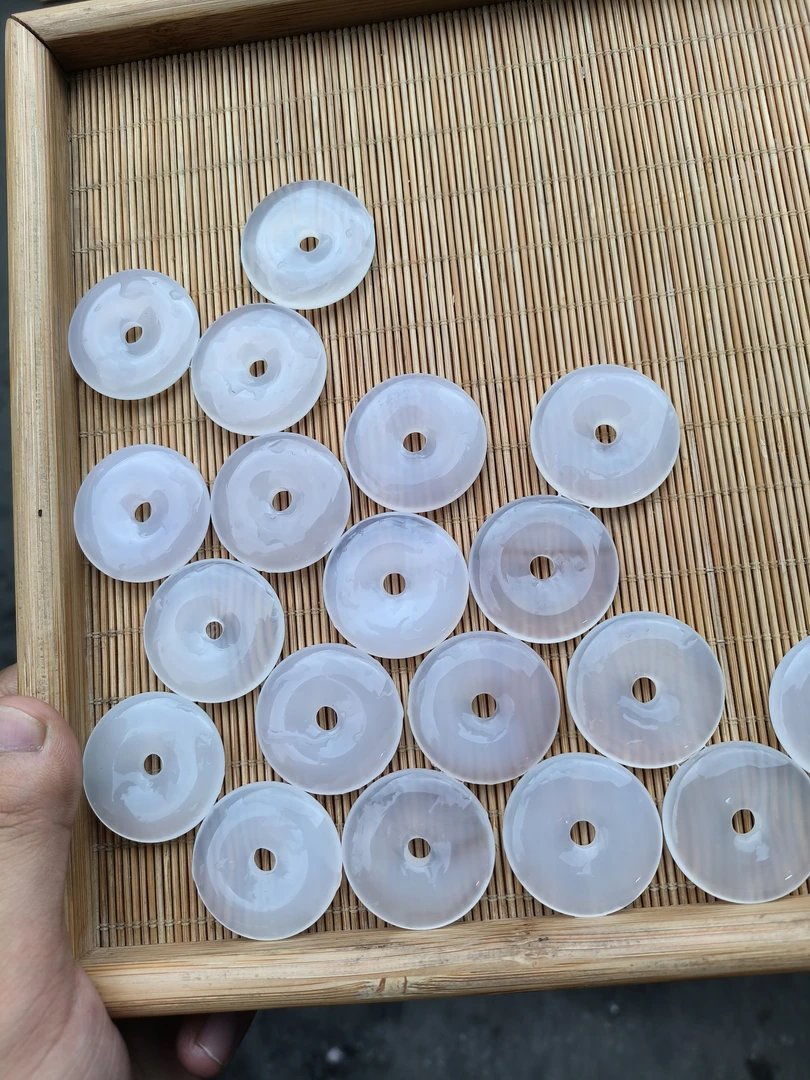 原矿紫玛瑙玉髓30平安扣 拍一发一