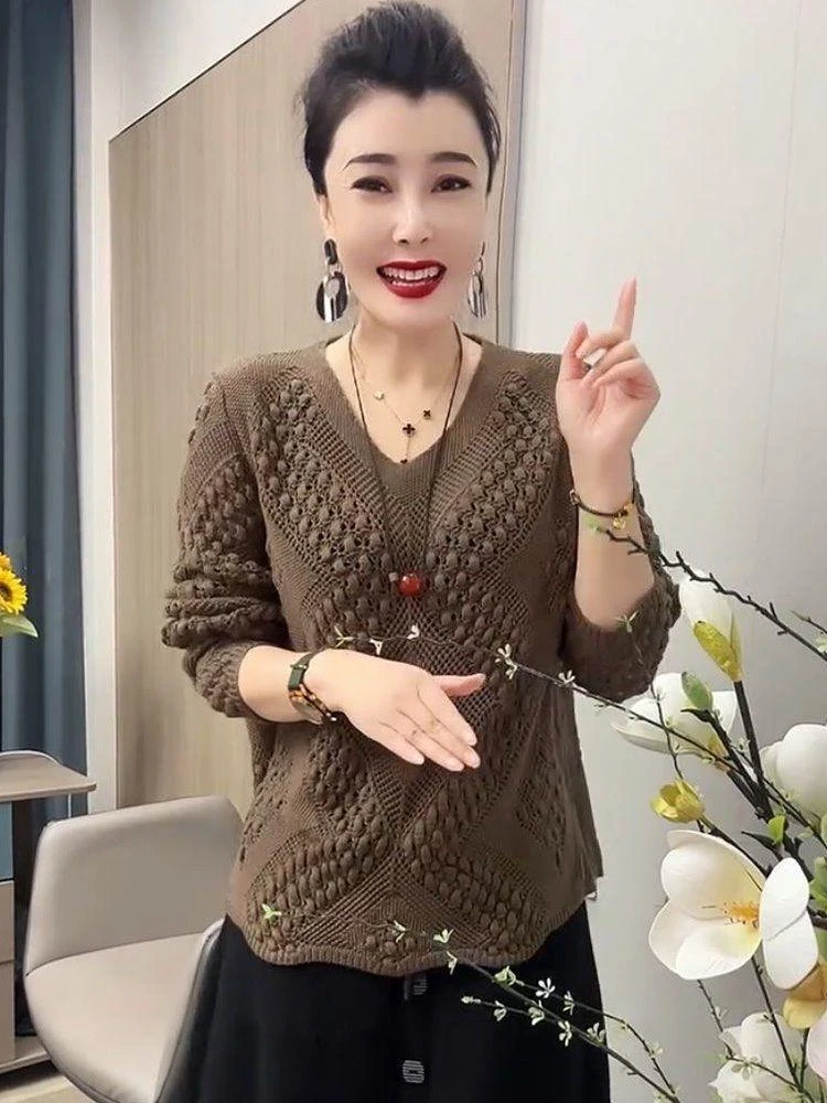 网红洋气炸街女装针织休闲长袖上衣韩版气质宽松显瘦遮肉大码毛衣