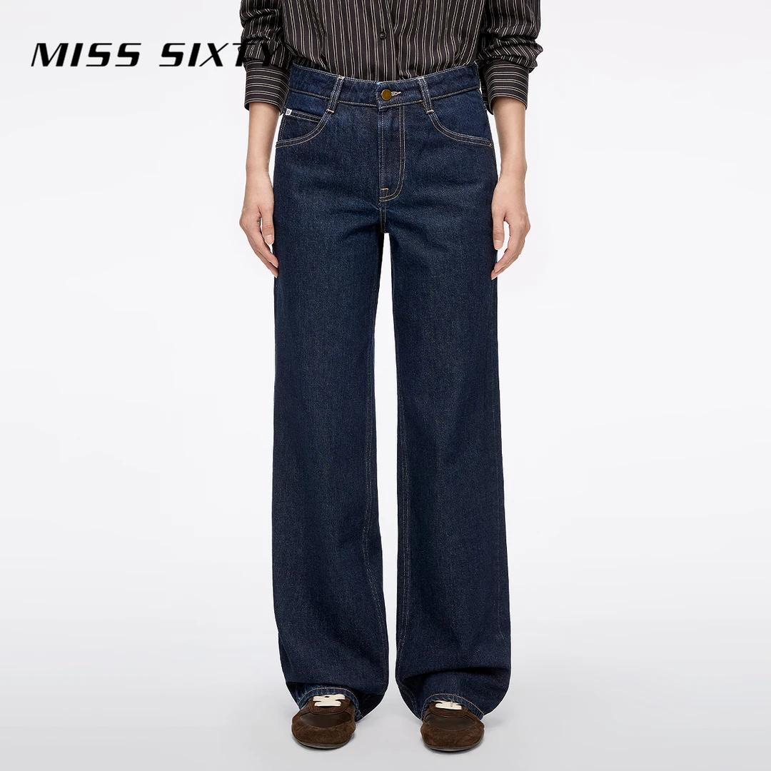 【进口牛仔面料】Miss Sixty2025秋季新款牛仔裤女中腰显瘦直筒裤