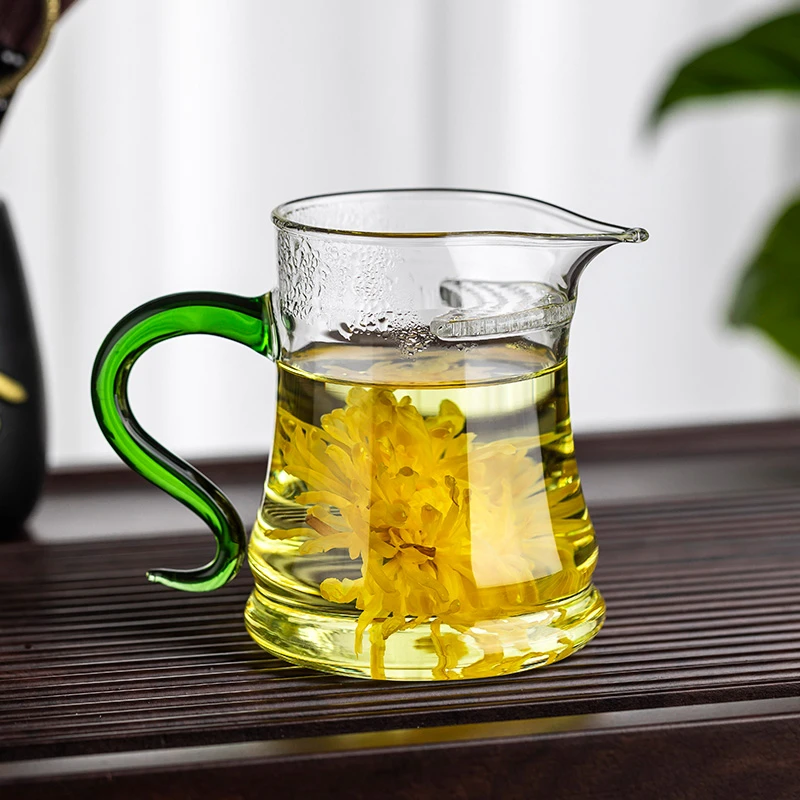 茶具家用过滤泡茶杯加厚耐高温水杯玻璃杯大容量公道杯分茶器月牙