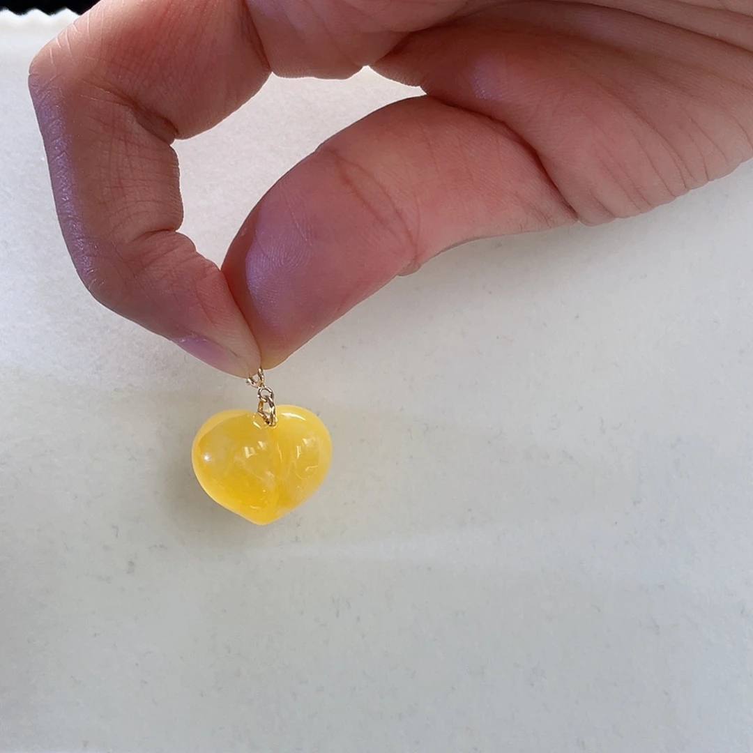 蜜蜡吊坠(不含链)18K金镶嵌