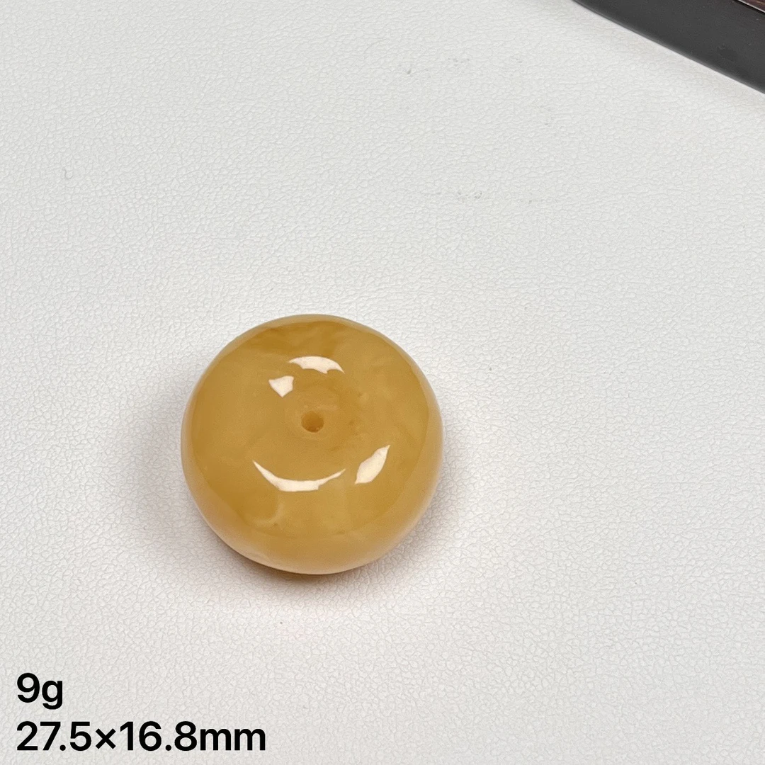 奶咖色蜜蜡墩扣百搭时尚精美复古