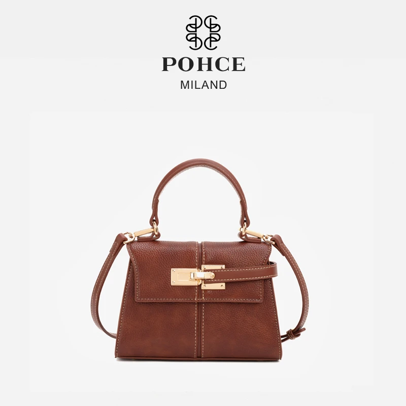 POHCE正品手拎包设计款女包小凯莉斜挎单肩百搭质感淑女包25526
