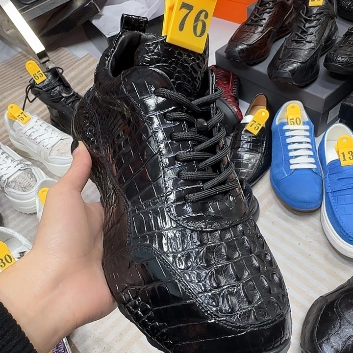 鳄鱼皮（革）鳄鱼皮包底休闲鞋38码