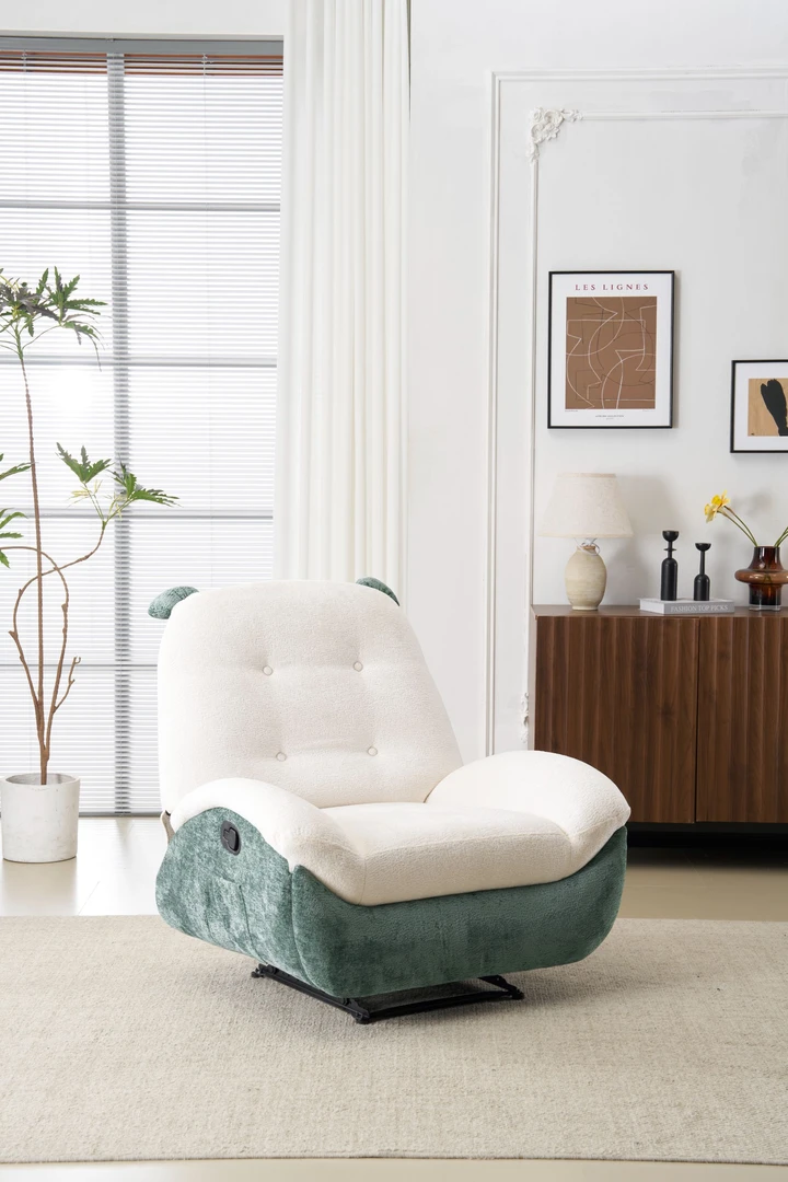 奶油风单人网红家具阳台功能沙发可坐可躺日式休闲摇摇椅意式北欧