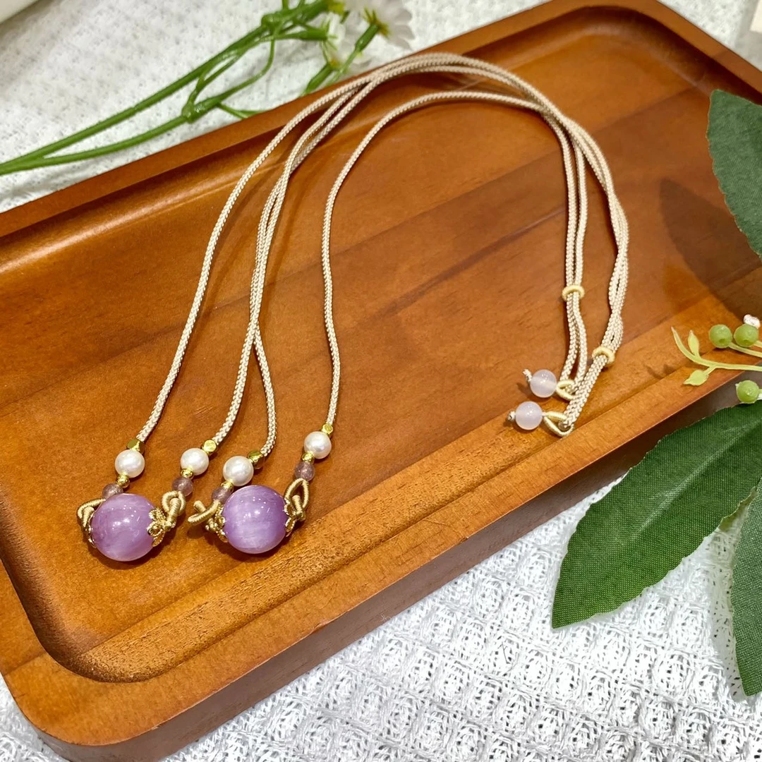 【小宝珠宝】5 T0166-紫锂辉吊坠-多样性发一件-13.5mm+