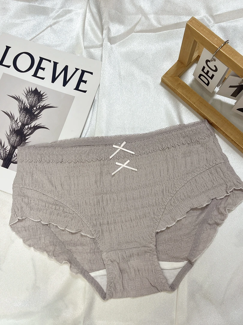 【泡泡棉】浅紫色舒适大码内裤亲肤柔软少女三角裤