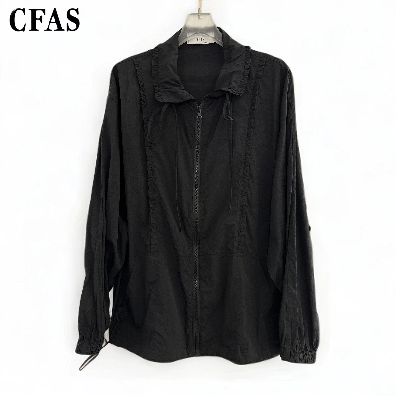 夏季纯色宽松锋芒大女主短外套中性透气防晒薄款通勤240419