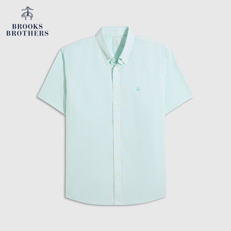 [易打理]Brooks Brothers/布克兄弟男士25春夏新款牛津纺短袖衬衫