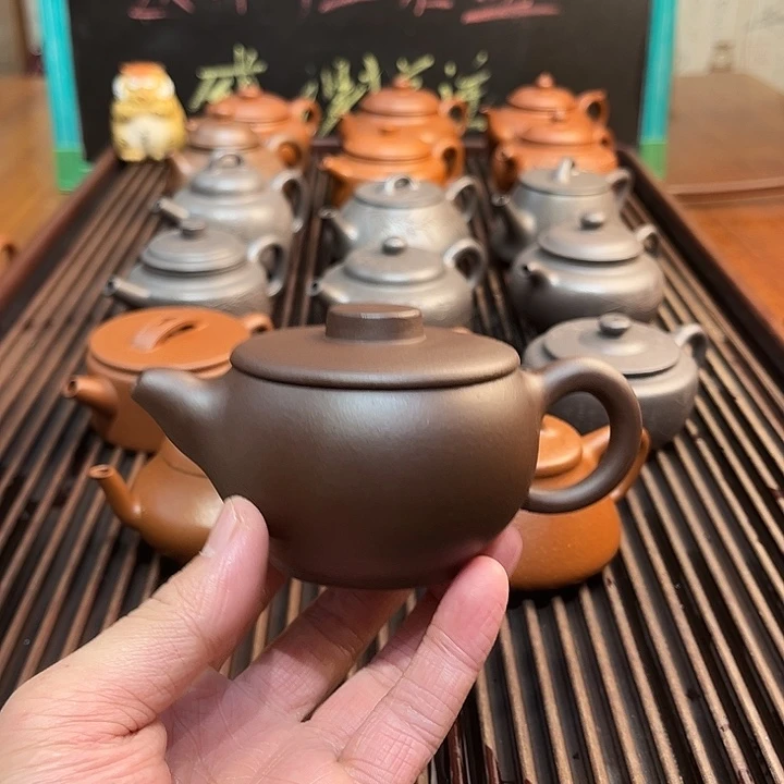 紫砂茶壶老紫泥大口巨轮150cc
