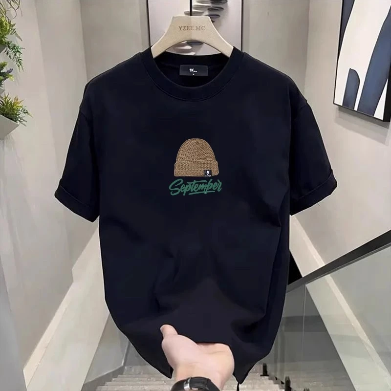 欧美潮牌ins纯棉夏季新款男士印花T恤潮流男女百搭圆领体恤男