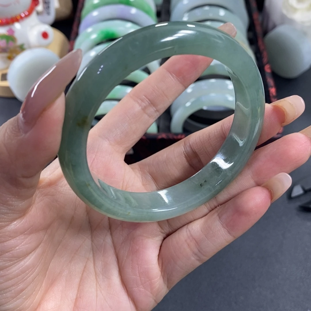 翡翠未镶嵌手镯天然翡翠手镯57.3
