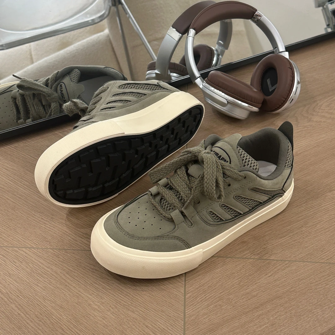 原创设计机车德训男鞋2025新款小众痞帅潮鞋秋季面包美式休闲鞋子