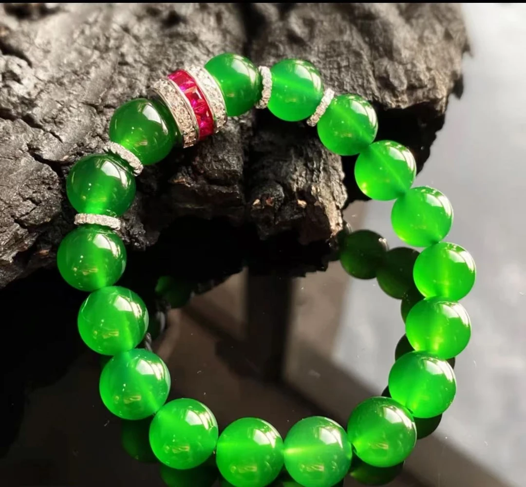 非金属仿珍珠手链 sp-新中式国风复古天然绿手链