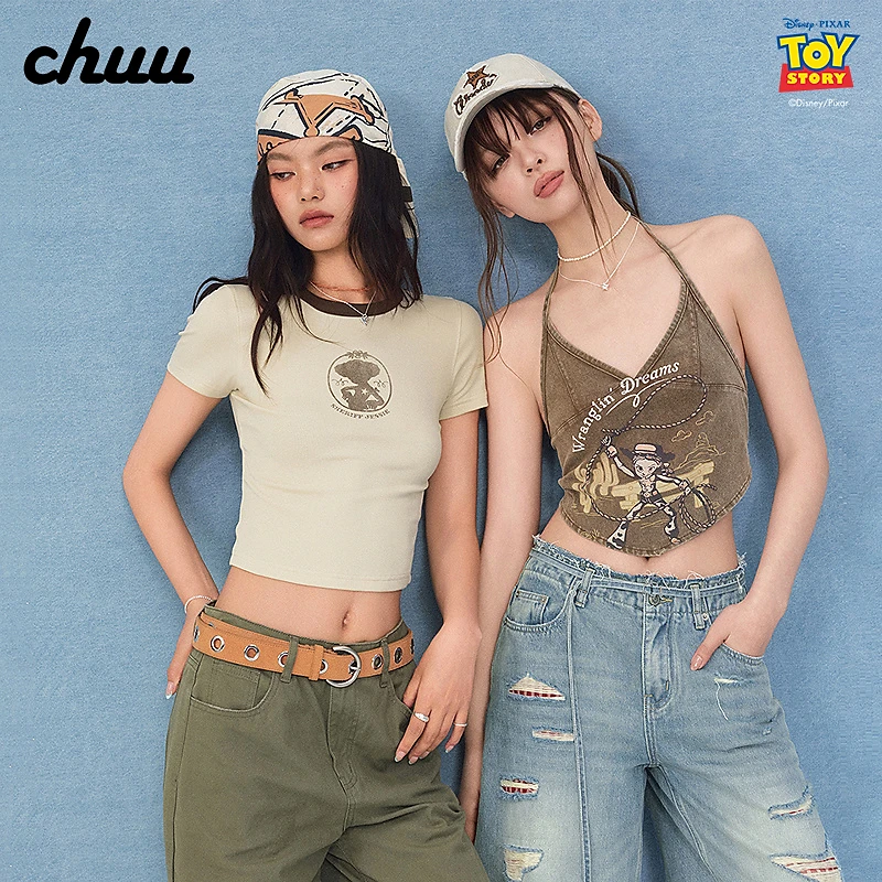 【沈佳钰同款】CHUU迪士尼皮克斯玩具总动员系列美式复古牛仔背心