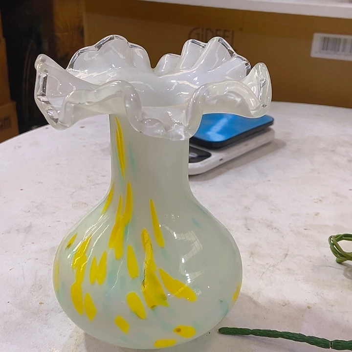 琉璃琉璃花瓶高18口4