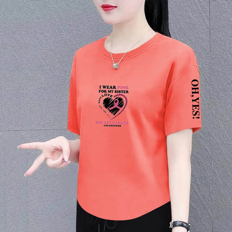 纯棉短袖t恤女夏季新款时尚百搭宽松显瘦大码女装遮肚上衣体恤衫