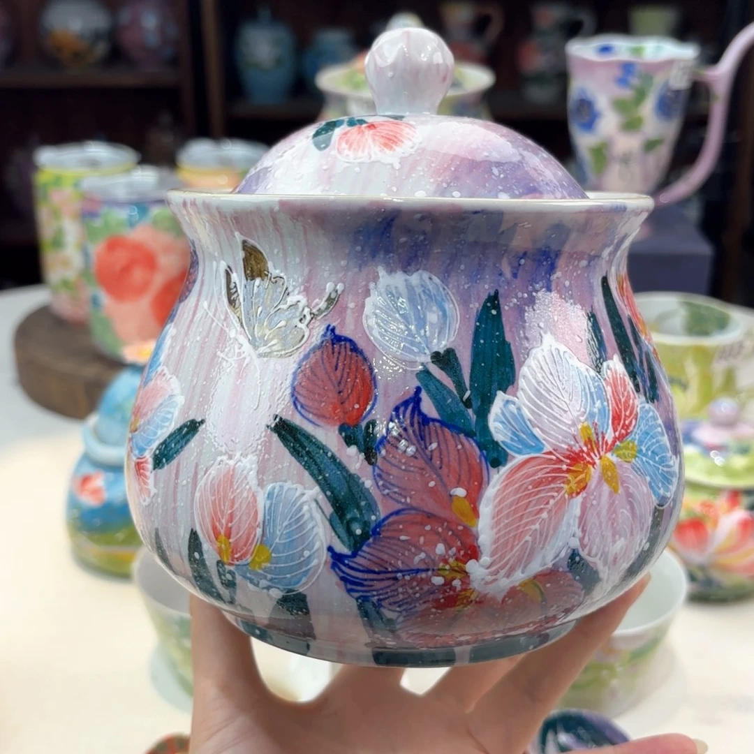 景德镇手绘高温釉下彩陶瓷茶具