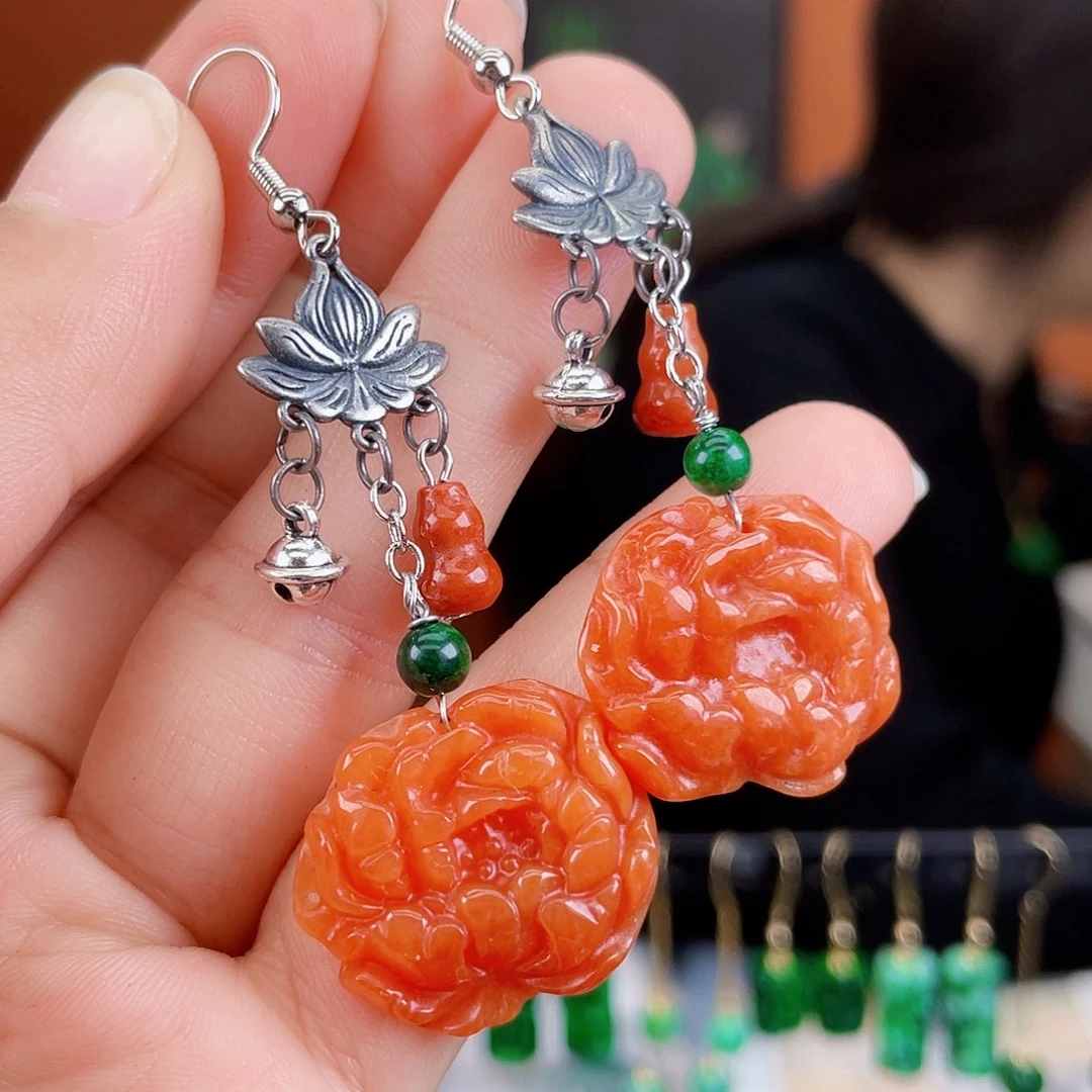 翡翠未镶嵌耳饰饰品