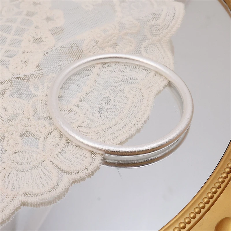 足银手镯 磨砂素圈（哈利严选）