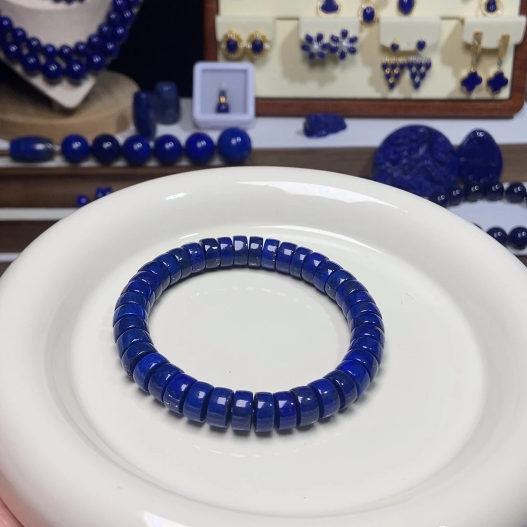 青金石未镶嵌老矿 精工药片手串9mm