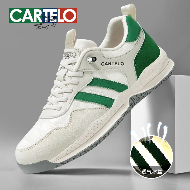 卡帝乐鳄鱼男鞋2025冰丝复古潮流运动鞋透气软底休闲秋冬百搭板鞋