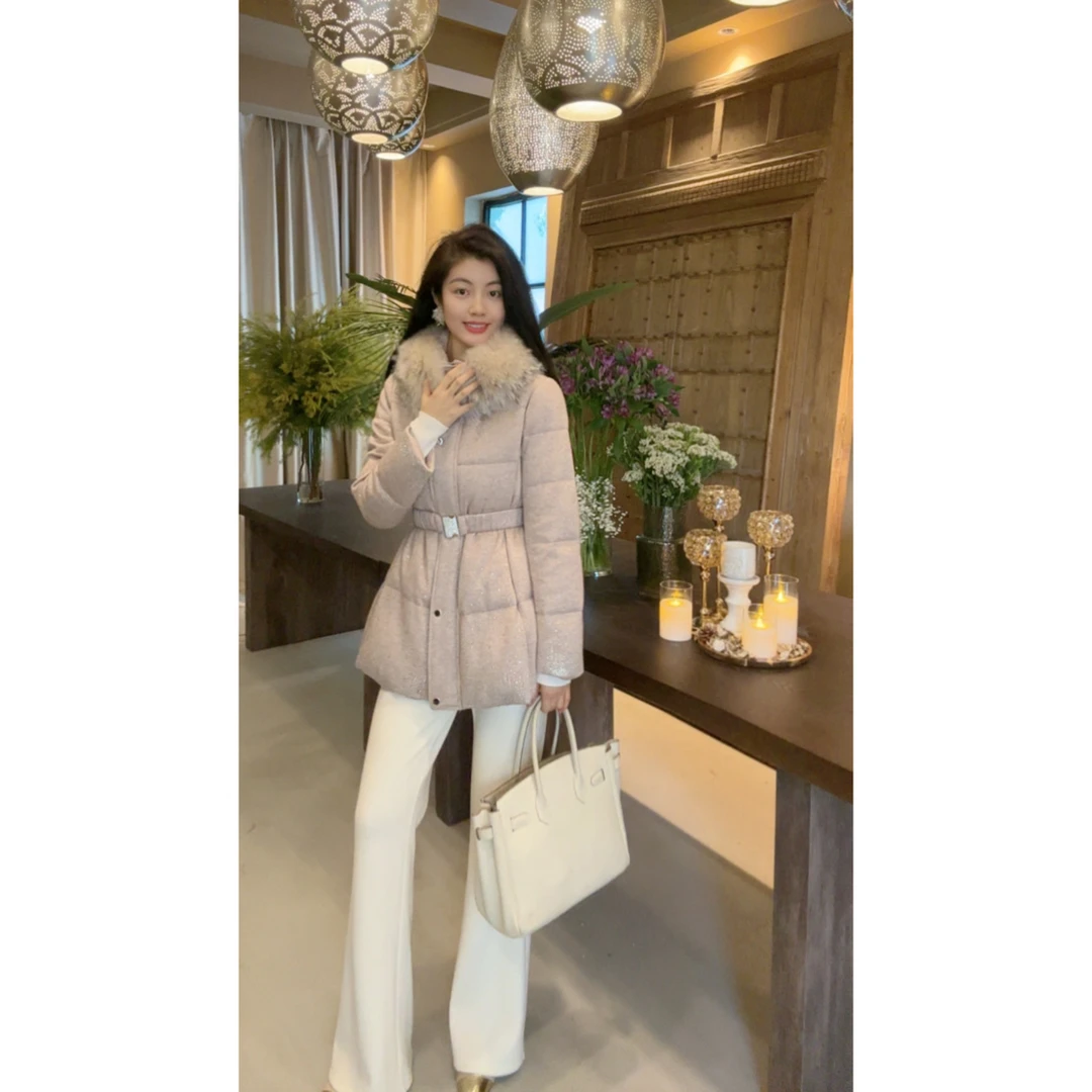 【N·COU】25冬新款【热可可】烫钻白鸭绒羽绒服DY52978