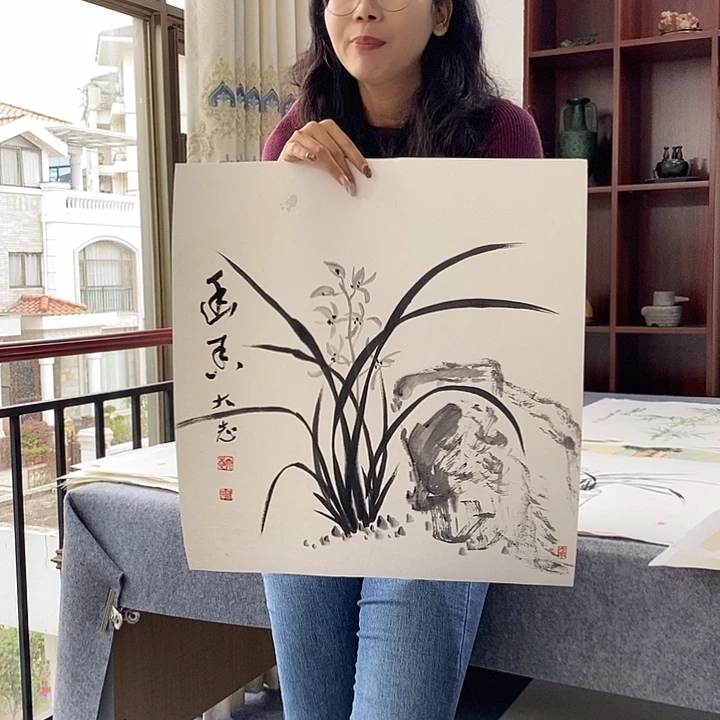 国画纯手绘国画写意作品50*50