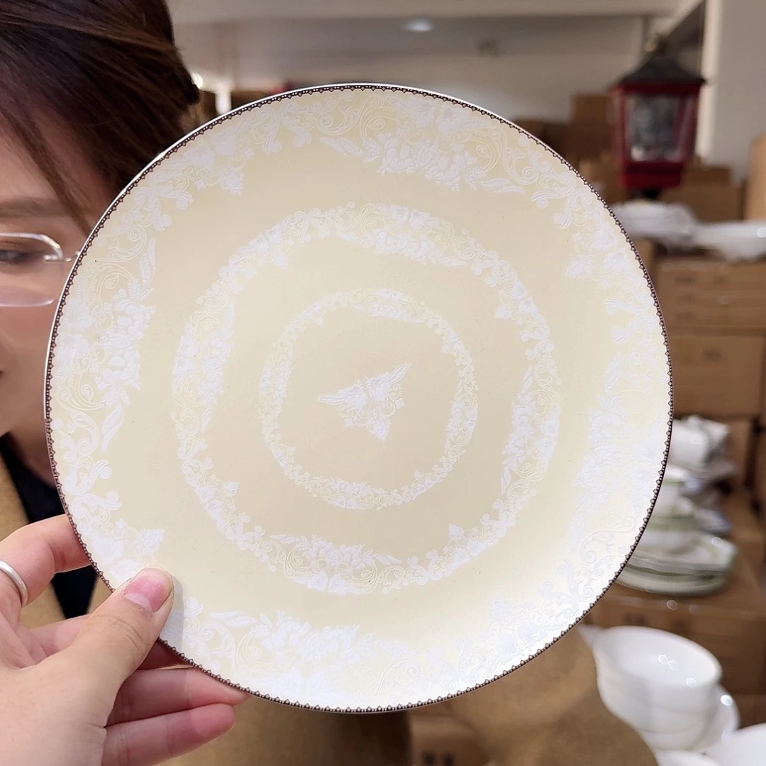 骨瓷高骨骨瓷8英寸20cm平盘一只外贸骨瓷