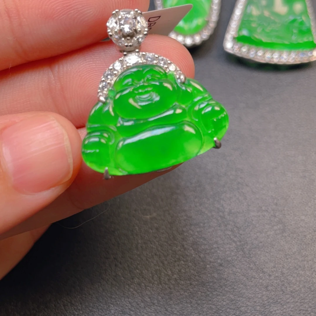 翡翠银S925镶嵌吊坠(不含链)