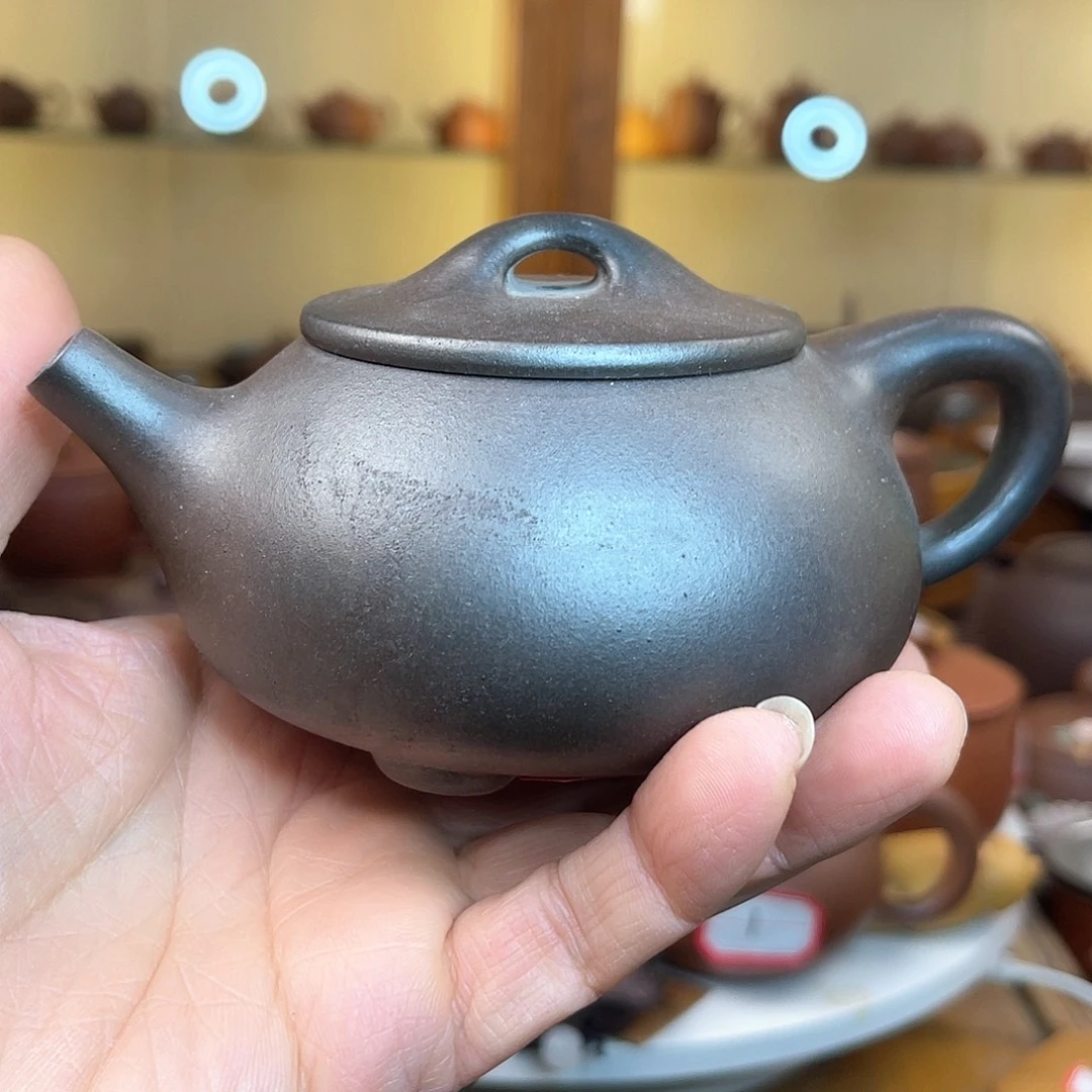 茶壶紫砂微瑖柴烧石瓢壶放漏230毫升