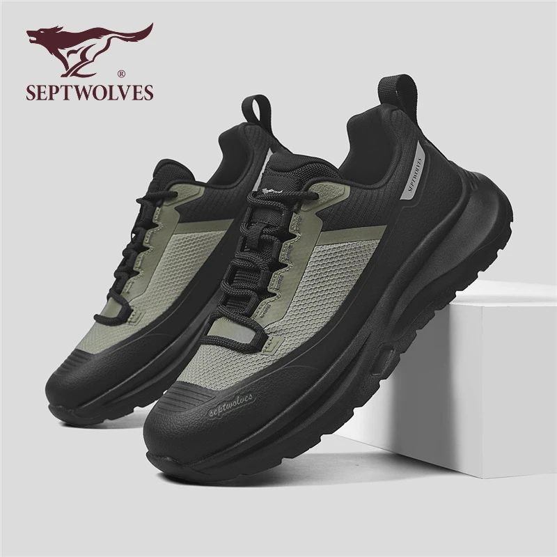 七匹狼男鞋2025新款秋季户外休闲鞋男潮流百搭厚底耐磨跑步运动鞋
