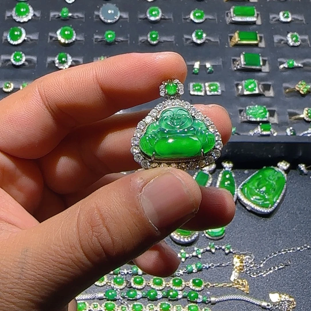 翡翠银S925镶嵌颈饰