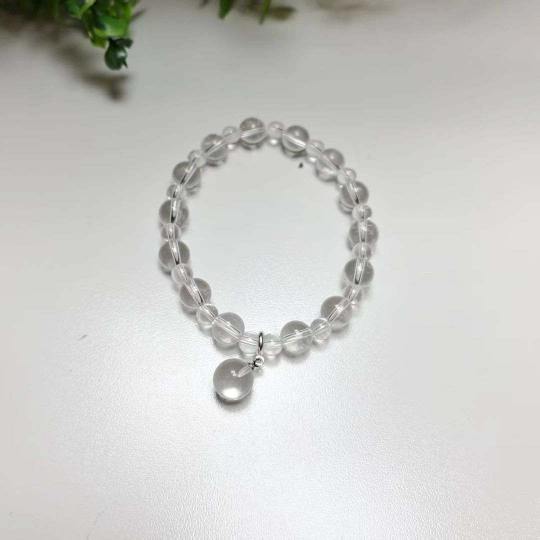 Q423【赵小姐】时尚百搭天然白水晶单圈手链