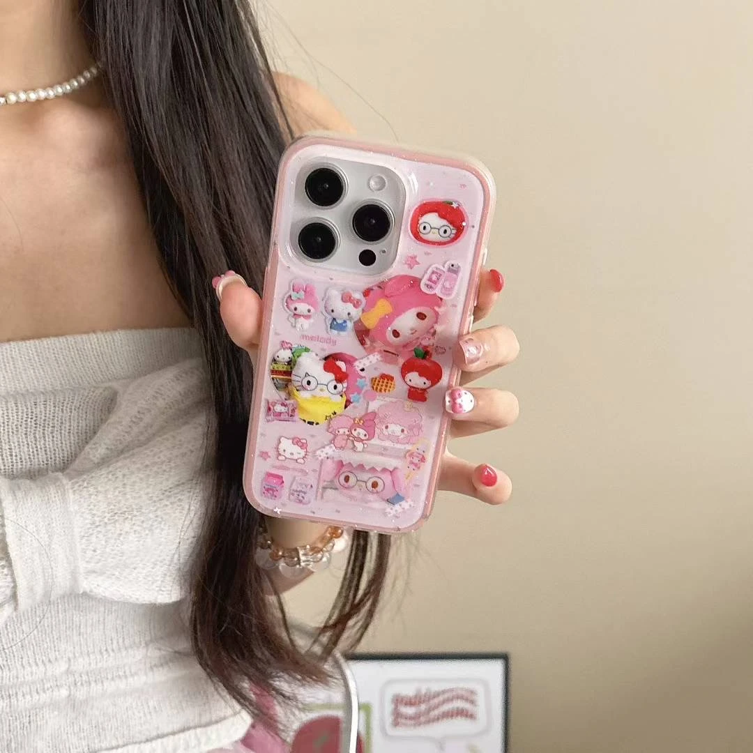 A1201-A1400简约防摔美乐蒂卡通风格适用iPhone15/16苹果手机壳