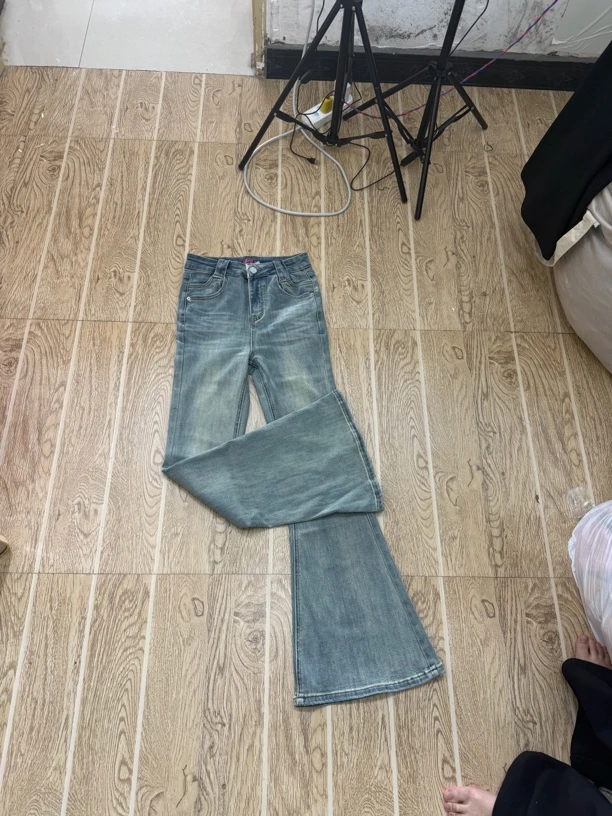 高腰弹力微喇牛仔裤女修身显瘦百搭新款