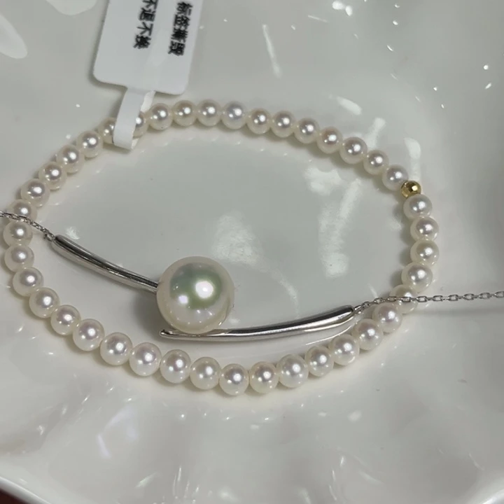 海水珍珠颈饰银S925镶嵌米**?