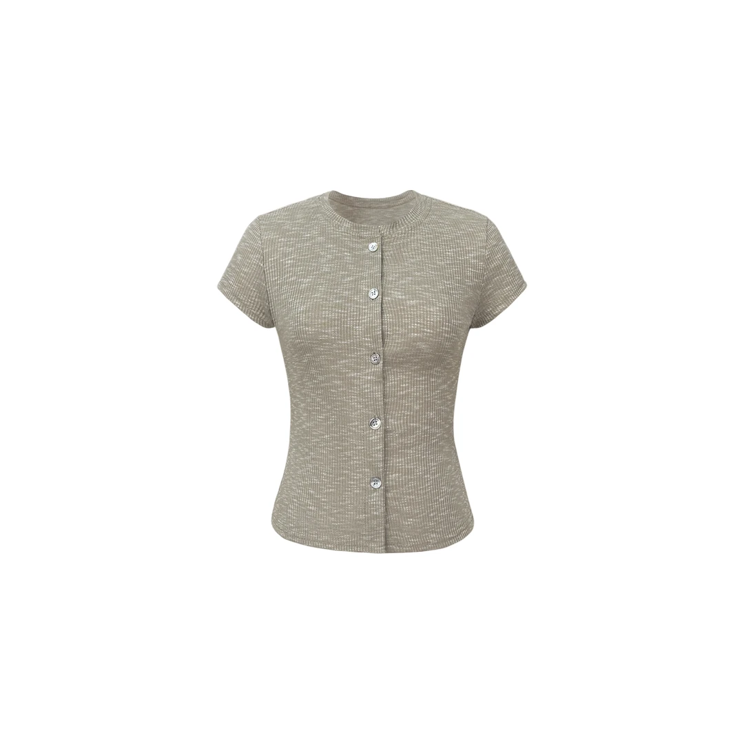 夏日休闲贝壳扣上衣+抽绳百搭宽松休闲裤C 9035#