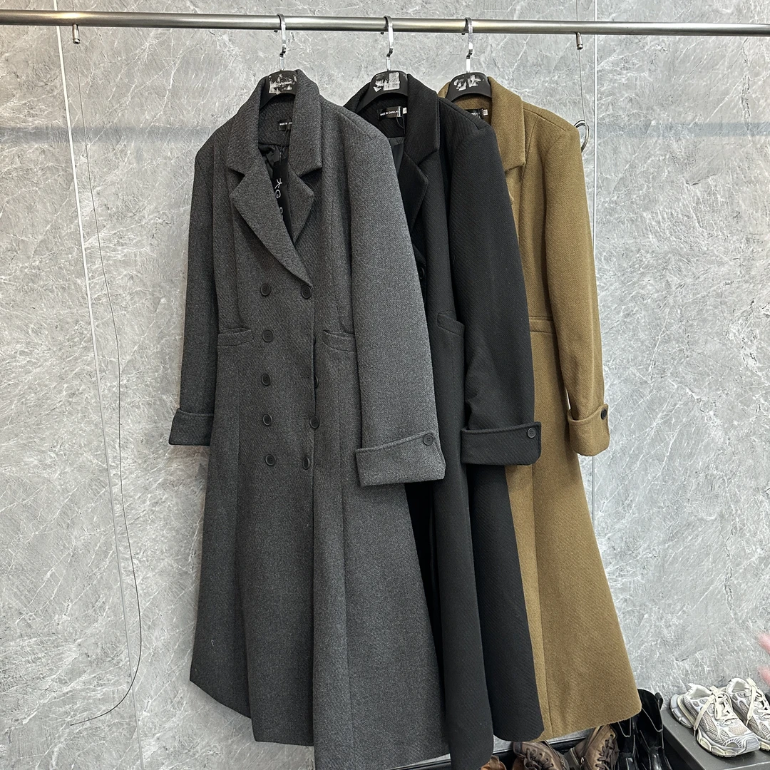 高级感气质收腰呢子大衣2283