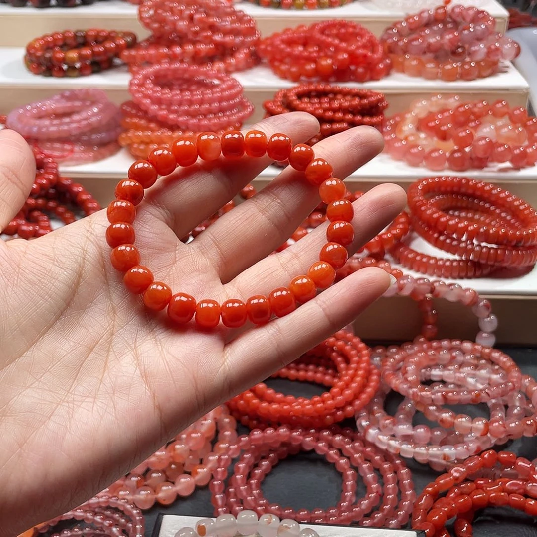 南红玛瑙未镶嵌手链