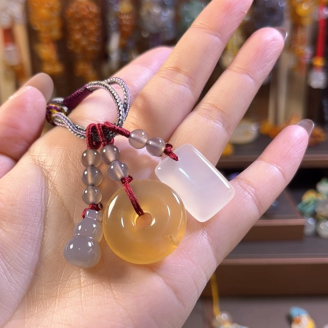 玛瑙/玉髓车挂未镶嵌福利款钥匙扣料子不挑带包容点