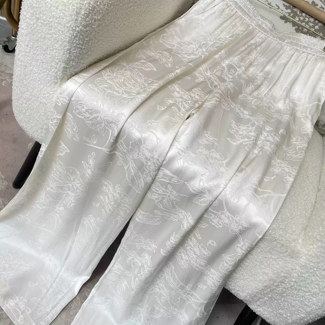 (流光裤）中式提花宽松阔腿裤