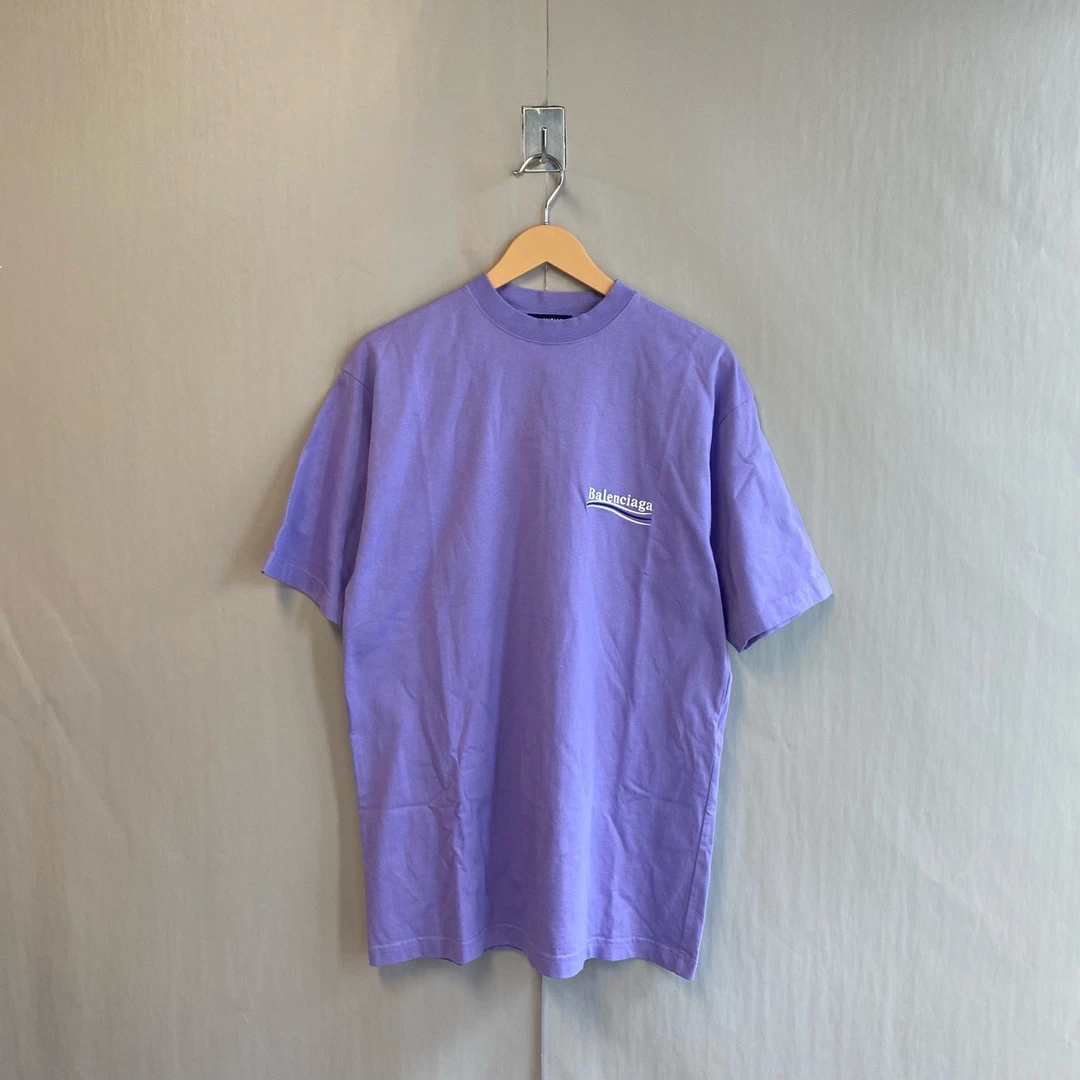 未使用 Balenciaga/巴黎世家 紫色可乐刺绣短袖T恤 xxs码#5855