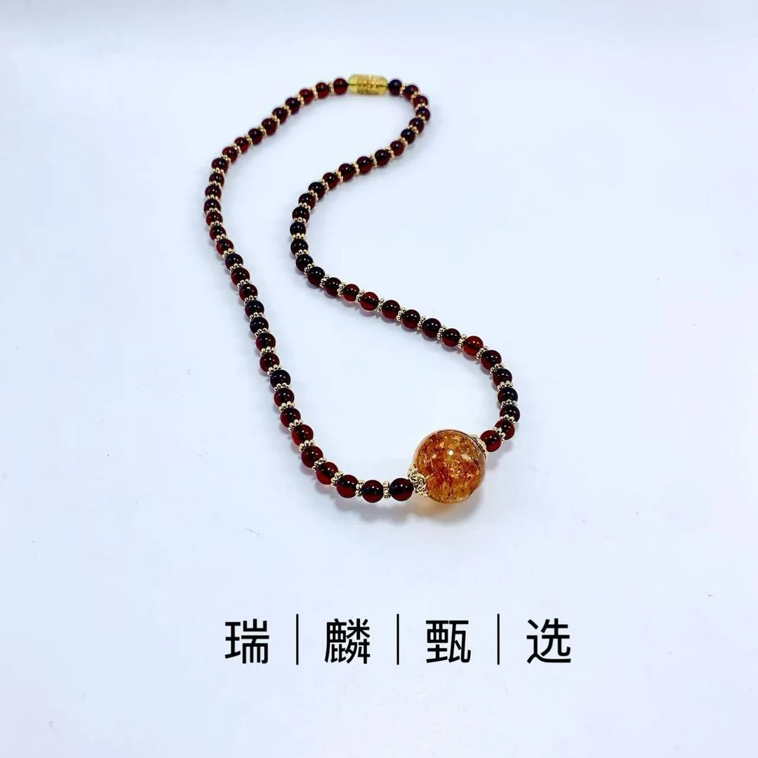 DIY681金沙蜜血珀吊坠
