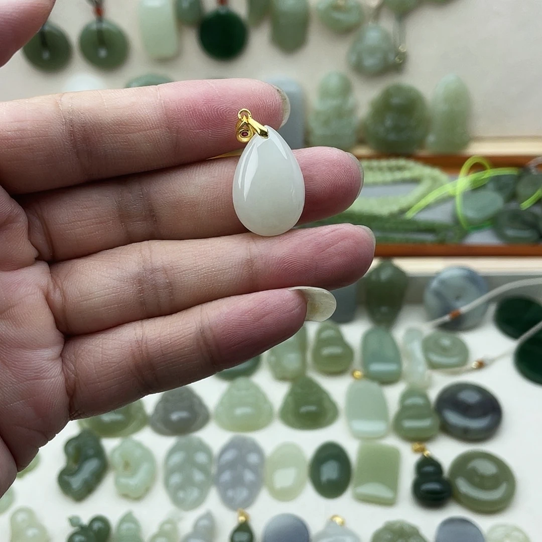 吊坠(不含链)银S925镶嵌和田玉