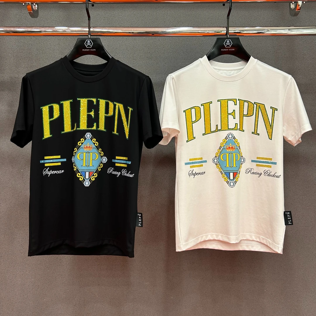 PLIPHPP PLEPN皇冠烫钻男士经典休闲弹力圆领短袖T恤1725