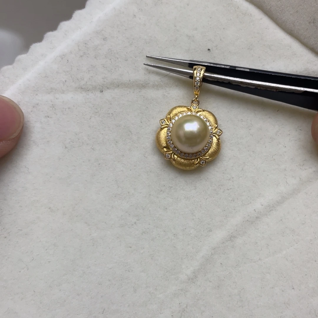 海水珍珠吊坠(不含链)银S925镶嵌