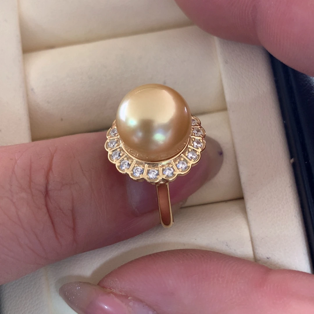 银S925镶嵌海水珍珠戒指