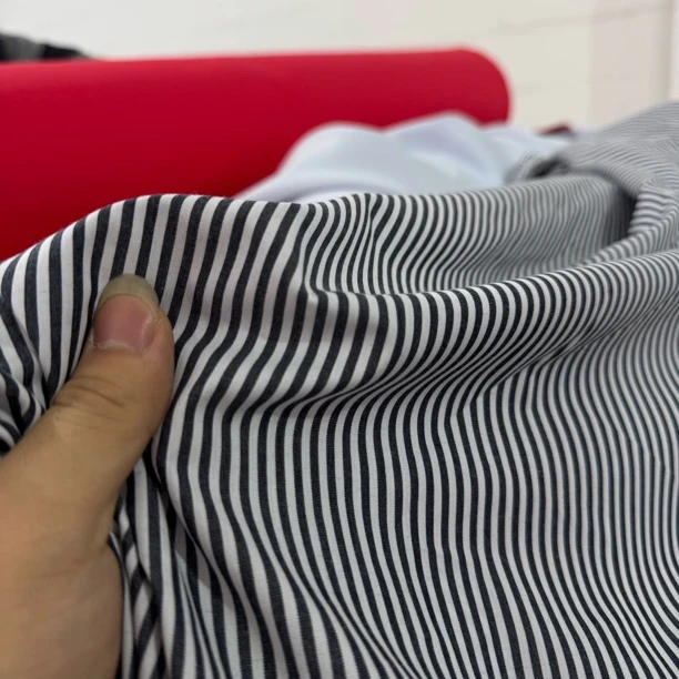 40 纯棉经典色织条纹府绸面料4米价 柔软透气