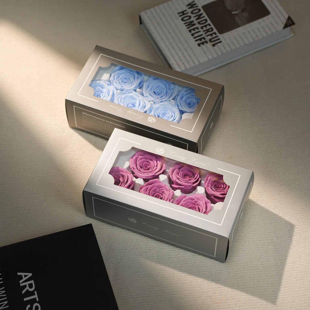 【DIY浪漫】永生玫瑰花头5-6cmA级6朵装 DIY材料多种颜色任意挑选